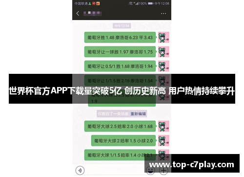 世界杯官方APP下载量突破5亿 创历史新高 用户热情持续攀升